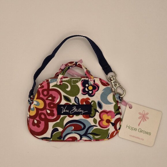 VERA BRADLEY Luggage Tag ~ HOPE GROWS Colorful Flower Tote-Shape NWT - Picture 2 of 4